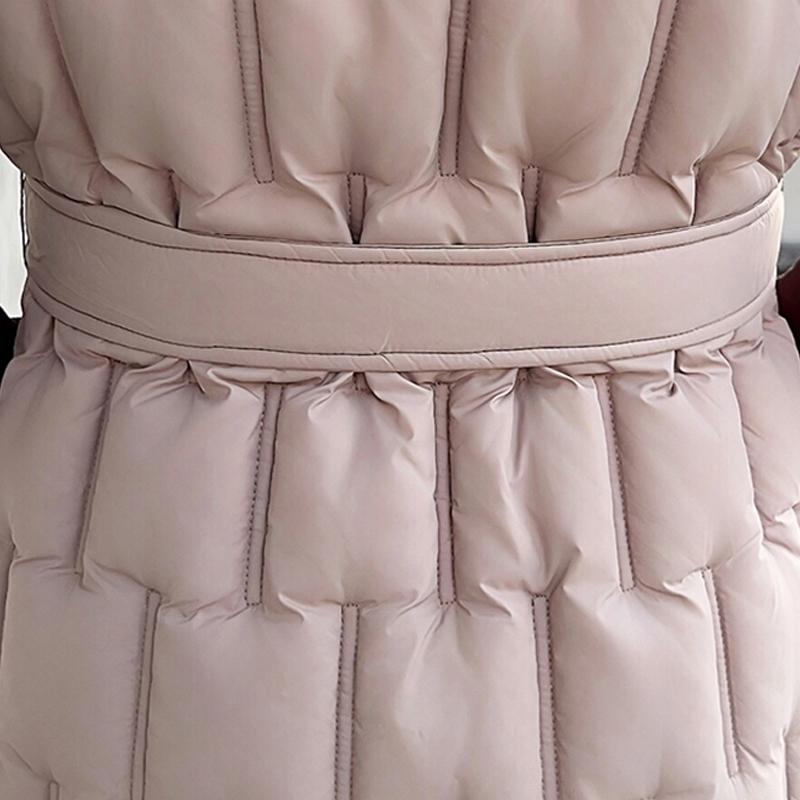 Fashion Winter Long Vest Woman Coats Elegant Thick Warm Sleeveless Parka Women's Jackets