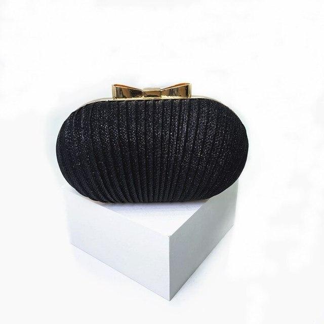 Pleated Butterfly Goose Egg Evening Bag Oval,Round Ladies Clutch Banquet Dress Chain Evening Bag