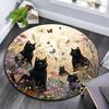 Black Cat Round Area Rug,Carpet Rug for Living Room Bedroom Sofa Playroom Decor,Non-slip Floor Mat