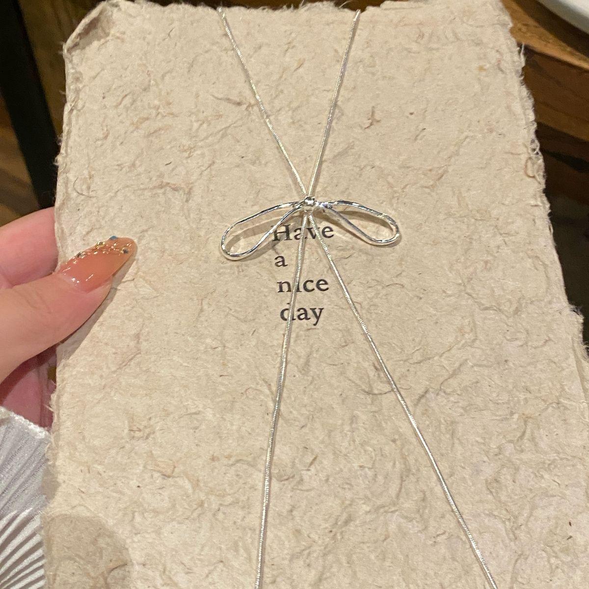 

Подвеска-бант, простое нишевое универсальное колье-цепочка на ключицу, модная бижутерия с высоким чувством темперамента для женщин