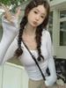 Threaded German Velvet Slimming Short T-Shirt for Women - Sweet, Trendy European Style