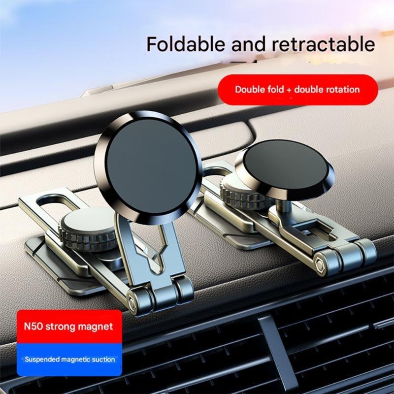 Heavy Duty Adhesive Car Phone Holder With 6 N50 Magnets Aluminum Alloy Construction 360 Rotation Universal Fit For Vehicle Trucks SUVs