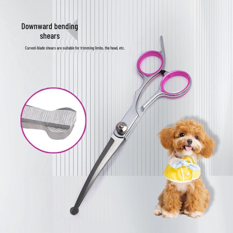 Professional Pet Grooming Scissors for Trimming and Rounding Hair on Dogs and Bichons