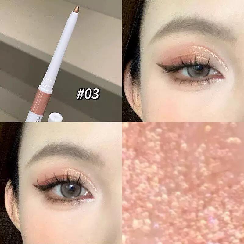 Soft and Atmospheric Eyeliners! Double-Ended Aegyo-Sal Eyeshadow Pen with Brightening Pearlescent Waterproof Matte Finish In Pink-Brown for Women