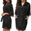 Silk Plain Womens Satin Robes Bridal Wedding Bridesmaid Bride Gown Robe Bath