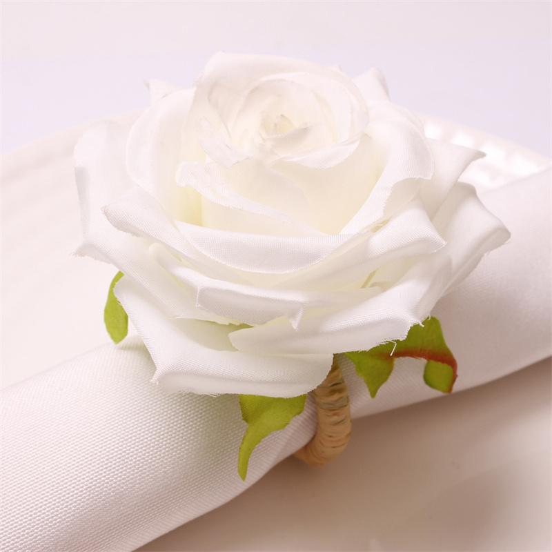 Handmade Table Decoration Festive Flower Napkin Ring Napkin Circle Buckle Napkin Holder Valentine's Day Decoration For Hotel