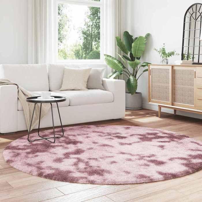 VidaXL Shaggy Rug with Long Pile Powder Pink 200x200 Cm Polyester, Rug, Bedroom Rug, Modern Rug, Living Room Rug, 4102921