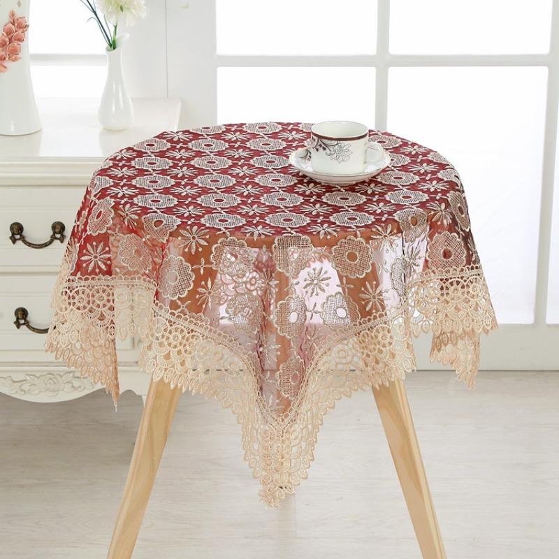 Lace Table Cloth Retro Embroidery Reception Tablecloths Decoration Party Valentine's Day Table Clothscountryside Wedding Holiday Round Table Fabric
