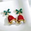2 Pairs Fashion Christmas Snowman Christmas Earrings Fine Jewelry Asymmetric Earrings Cute Christmas Tree Stud Earrings