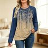Women's Printed Colorblock Raglan Sleeve Neck Long Sleeve Sweatshirt