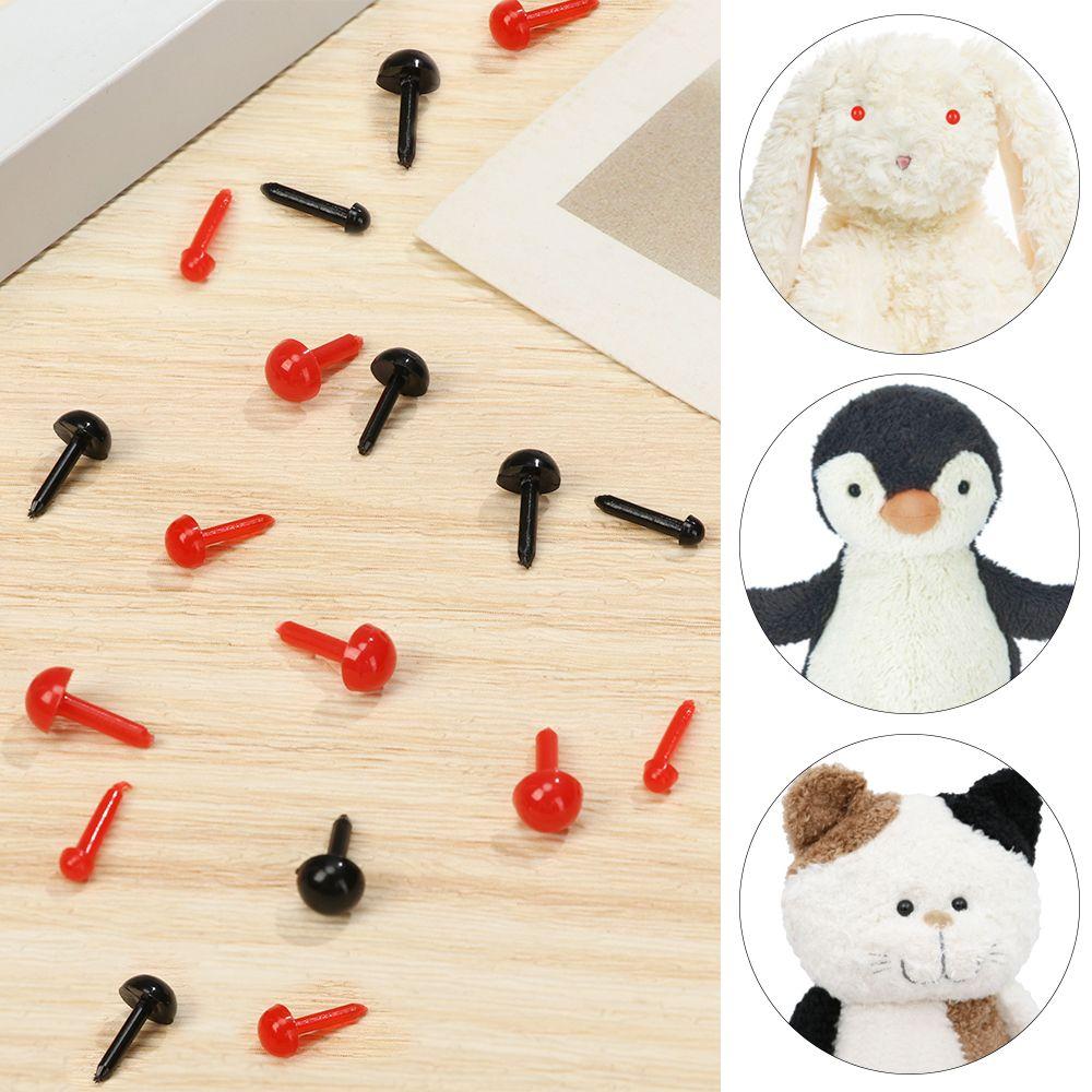 100pcs/bag Black/Red Safety Round Nose DIY Plastic   Eyes Safety Oval Nose   Eyes Animals Noses Accessories