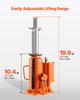 Air Hydraulic Bottle Jack, 12 Ton Max Load Capacity, 265-505 Mm Lifting Range, Pneumatic/Manual Heavy Duty Welded Bottle Jack with Hand Pump for SUV,