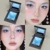 Blue Crystal! Versatile Blue Eyeshadow Palette for Summer Cooling Effect, Fine Shimmer, Non-Flying Powder, Single-Color Eyeshadow Cream