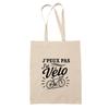 Tote Bag Beige J’peux pas j’ai Vélo J'peux pas minimaliste | Sac en Coton Fairtrade 180 g/m² 10 L Anses 70 cm | Courses Bureau