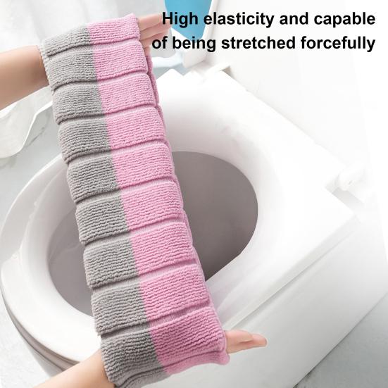 1/4Pcs Toilet Seat Covers Stretchable Thick Soft Padded Toilet Seat Warmer Cushion with Handle