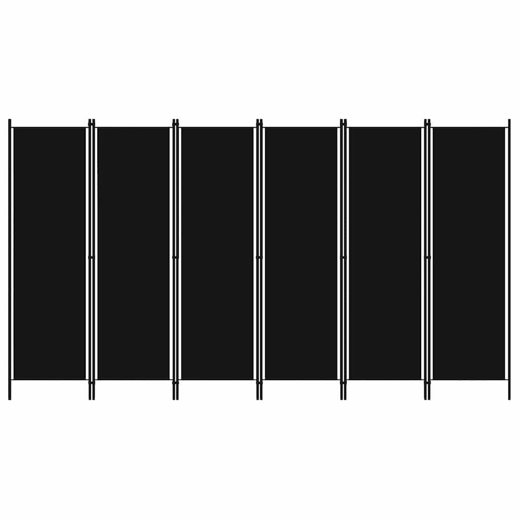 vidaXL 6-tlg. Raumteiler Schwarz 300x180 cm schwarz
