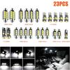 23Pcs T10 5050 Car LED Light Bulb Interior Dome Trunk License Plate Lamps Kit White for Bmw E53 E60 E90 Golf 4 7 LED Lamp