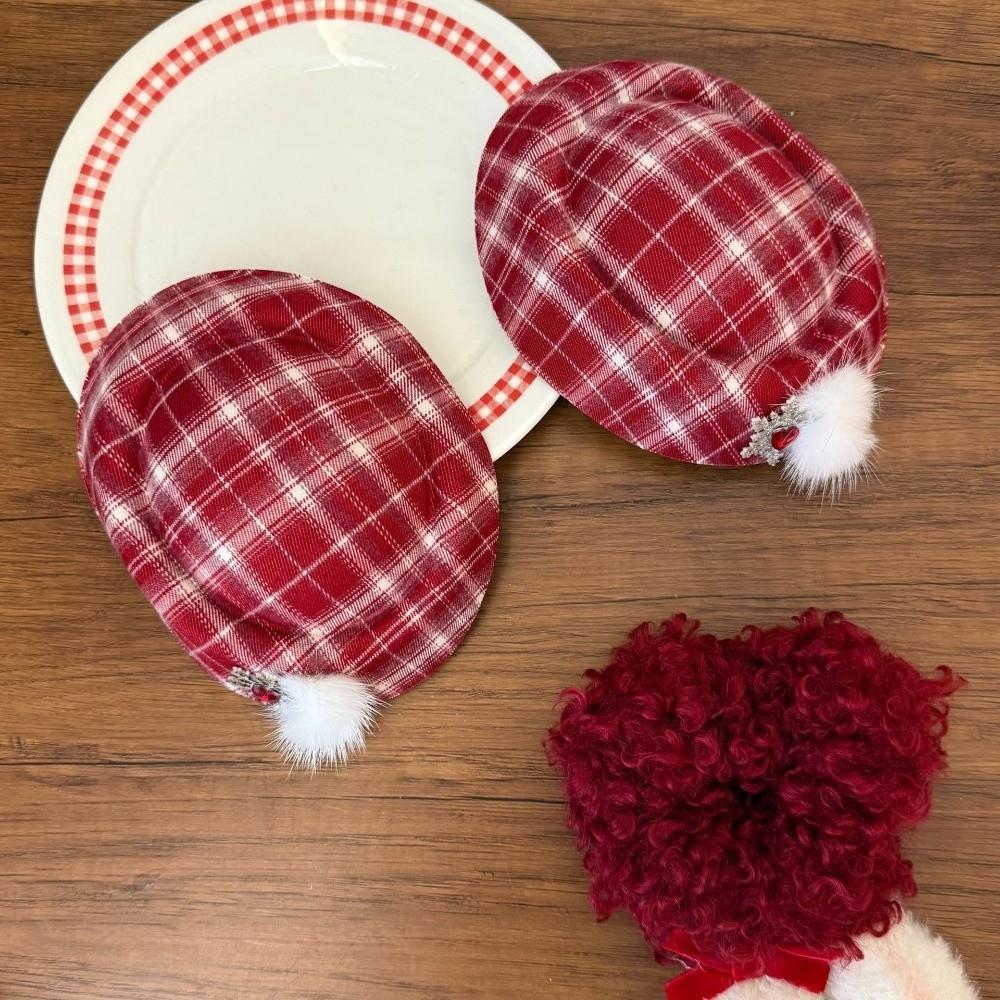 Red Beret Fedoras Hat Hair Clip Bow Top Hat Hairpin Wedding Fascinator Hat hairpin  Female Dressing