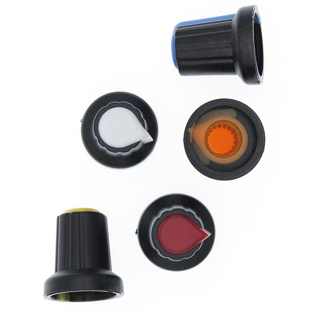 10PCS/lot WH148 potentiometer knob cap(copper core) 15X17mm 6mm Shaft Hole AG2 Yellow Orange Blue White Red