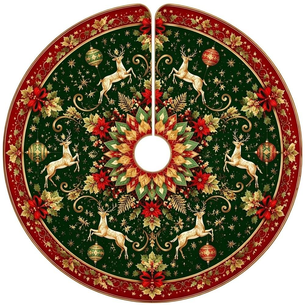 Large Size Christmas Tree Mat Round Xmas Tree Foot Cover Snowman Christmas Tree Skirts Indoor