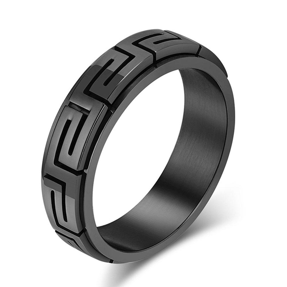 Egyszerű Személyiség Könnyed Luxus Stílus Kínai Nagy Fal Minta Gyűrű Forgatható Dekompressziós Szorongásoldó Gyűrűk