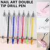 Diamond Painting Wax Picker Pen with 6 Replaceable Tips Crystal Handle Double End Rhinestone Pickup Tool for Nail Art Beads Gems DIY Crafts