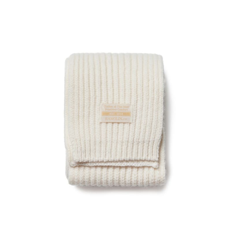 Ramolin Wool Knit Muffler Ivory