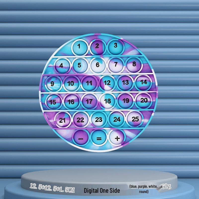 24cm Silicone Rainbow Kids' Learning Toy: Letters, Numbers, Multiplication Pop-It Fidget