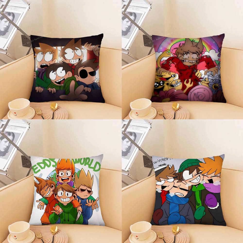 pc Cartoon Cute EEddsworlds Pillow Case Fashion Square Pillowcase Bedroom Sofa Room Ins Decoration Leisure