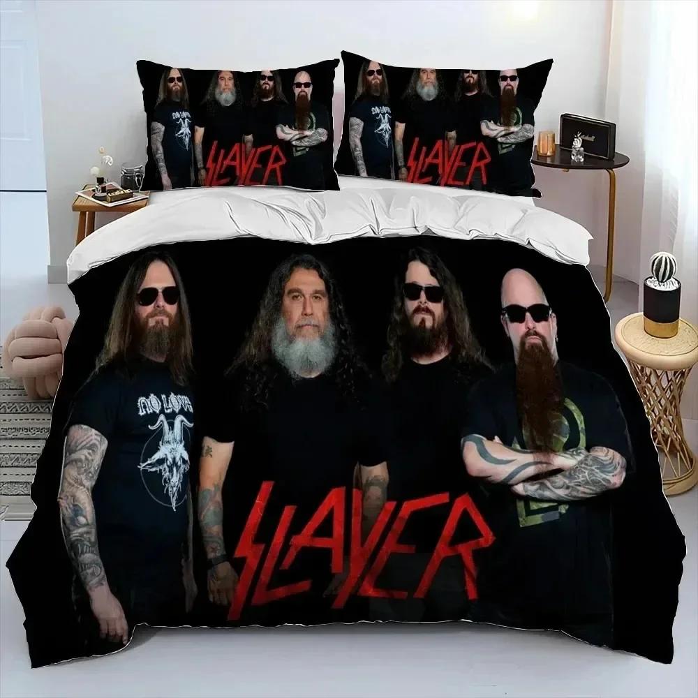 3D Print Slayer Heavy Metal Band Music Comfortable Duvet Cover Pillowcase Bedding Set Children Bedroom Decoration Home Textile