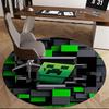 Minecraft Creeper,Pixel Art Chair Mat Round Rug Office Carpet, Machine Washable, Non Slip, Suitable for Living Rooms, Bedrooms
