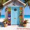 2D Flat, 2D Flat - 2D Flat, 2D Flat - 2pcs Set of Hawaiian Tiki Totem Theme Pair Hanging Paintings Tribal Masks Suitable for Tropical Hawaiian Parties