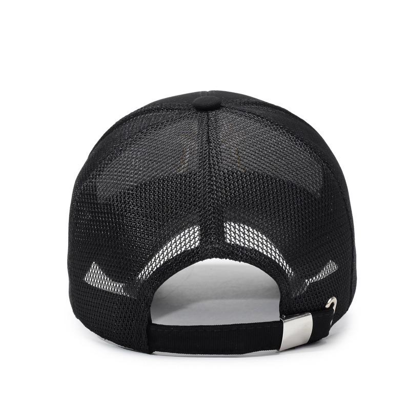 Summer New Mesh Hardtop Embroidered Hat Unisex Korean Version Extended Brim Sunshade Sunscreen Trendy Baseball Cap