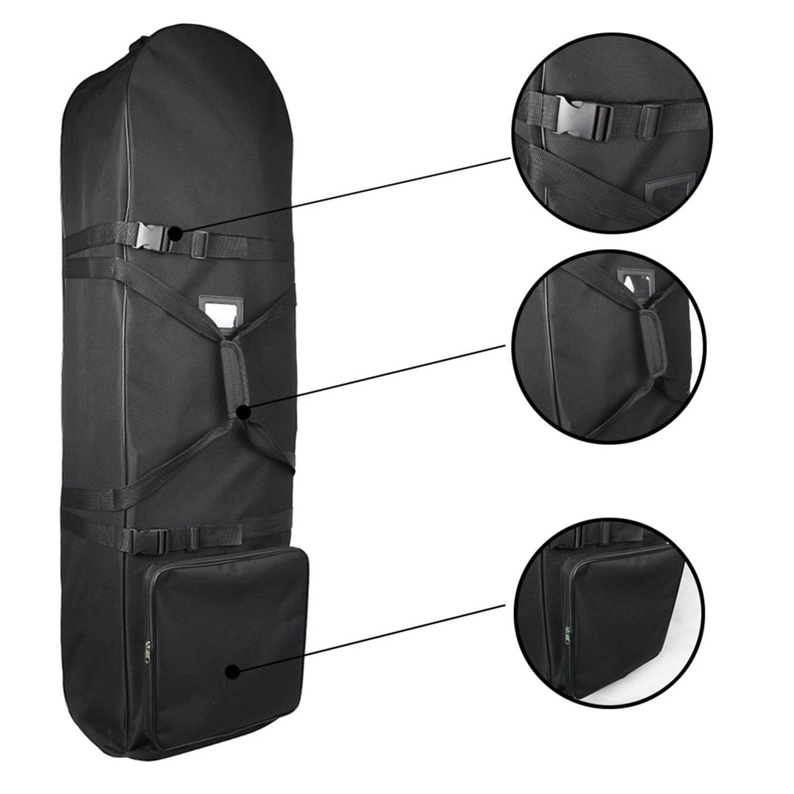 

Складна чохол для гольф-клубу на колесах Чорний - Портативна зносостійка водостійка дорожня сумка, регульовані ремені та пряжки для авіаперевезення One Size чорний