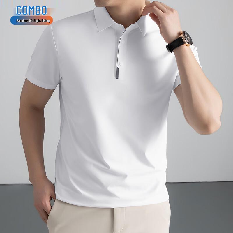 

Men s Ice-Feel Business Casual Short Sleeve Polo T-shirt 50