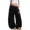 Damen Braun Jogginghose Baggy Leopard Patchwork Hose Harajuku Ästhetik Y2k Vintage Oversize Hose Herbst