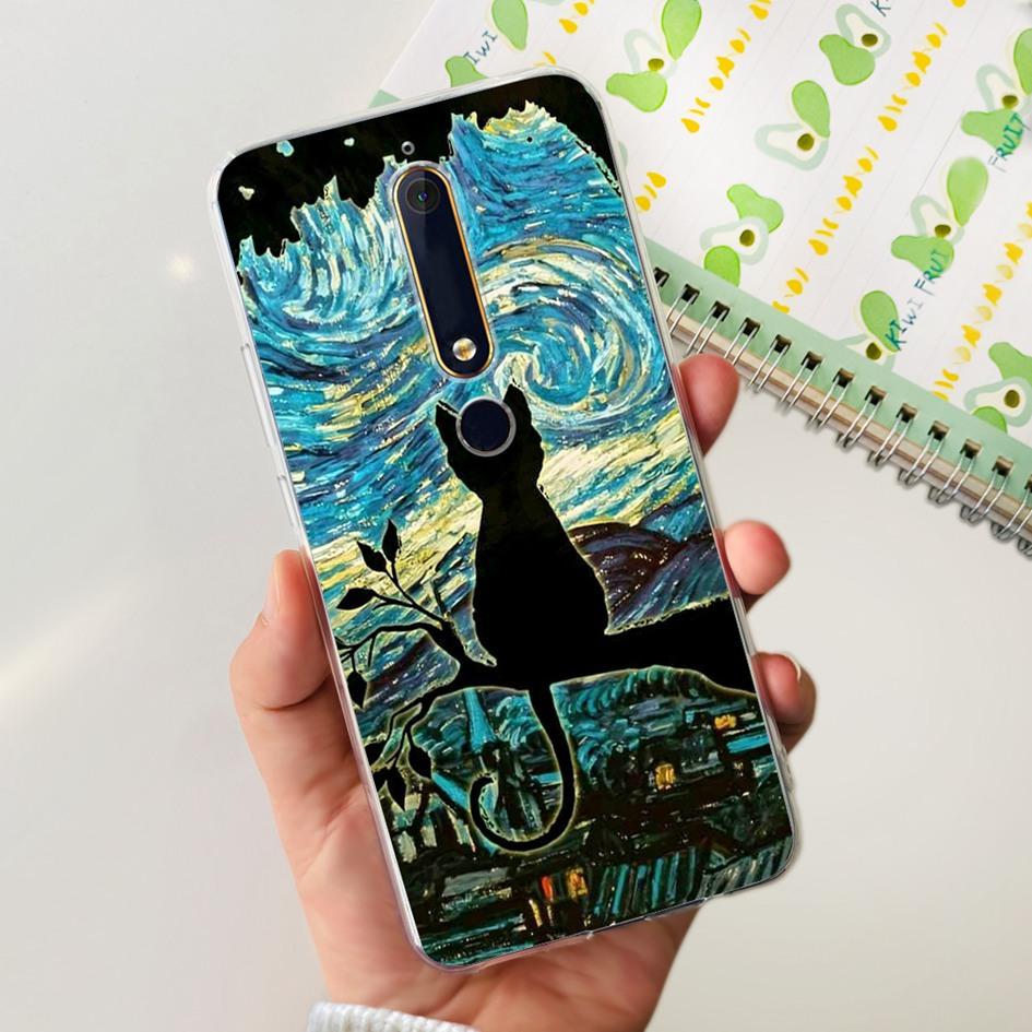 For Nokia 6 2018 Case Fashion Flower Soft Silicone Bumper For Nokia 6.1 Cover TA-1043 TA-1045 TA-1054 TA-1050 TA-1068 Phone Case
