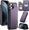 IPhone Wallet Protective Case with Card Holder, RFID Shielding, Men's and Women's Shock-absorbing Leather Bracket, Durable Protective Phone Case