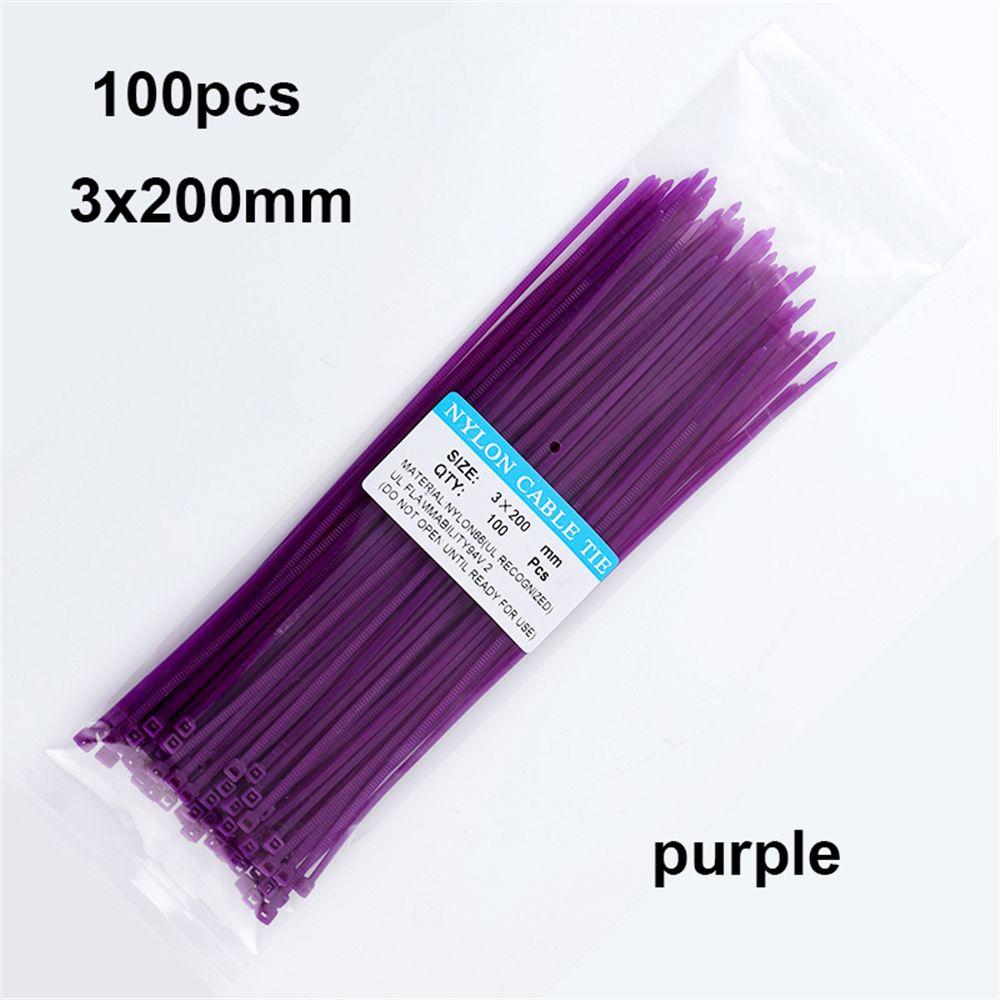 100pcs/pack Durable Self-Locking Line Finishing Bundled Zip Cable Ties Nylon Wire