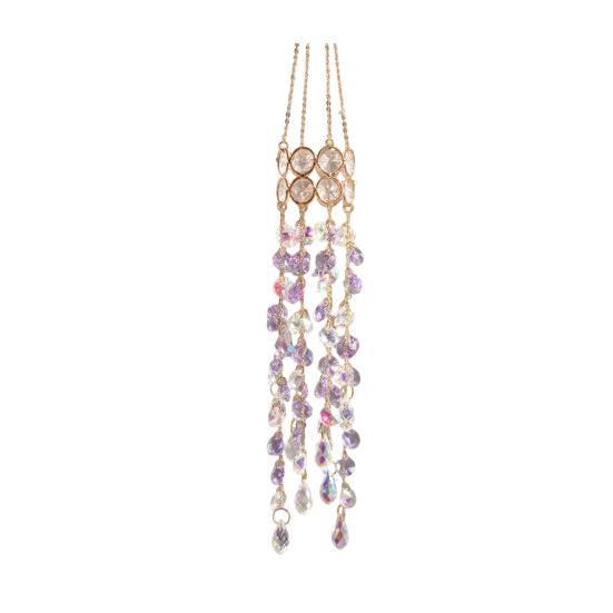 Faux Crystal Wind Chime for Outside, Window Hanging Sun Catcher, Prism Rainbow Maker Pendant for Home, Garden, Patio, Porch
