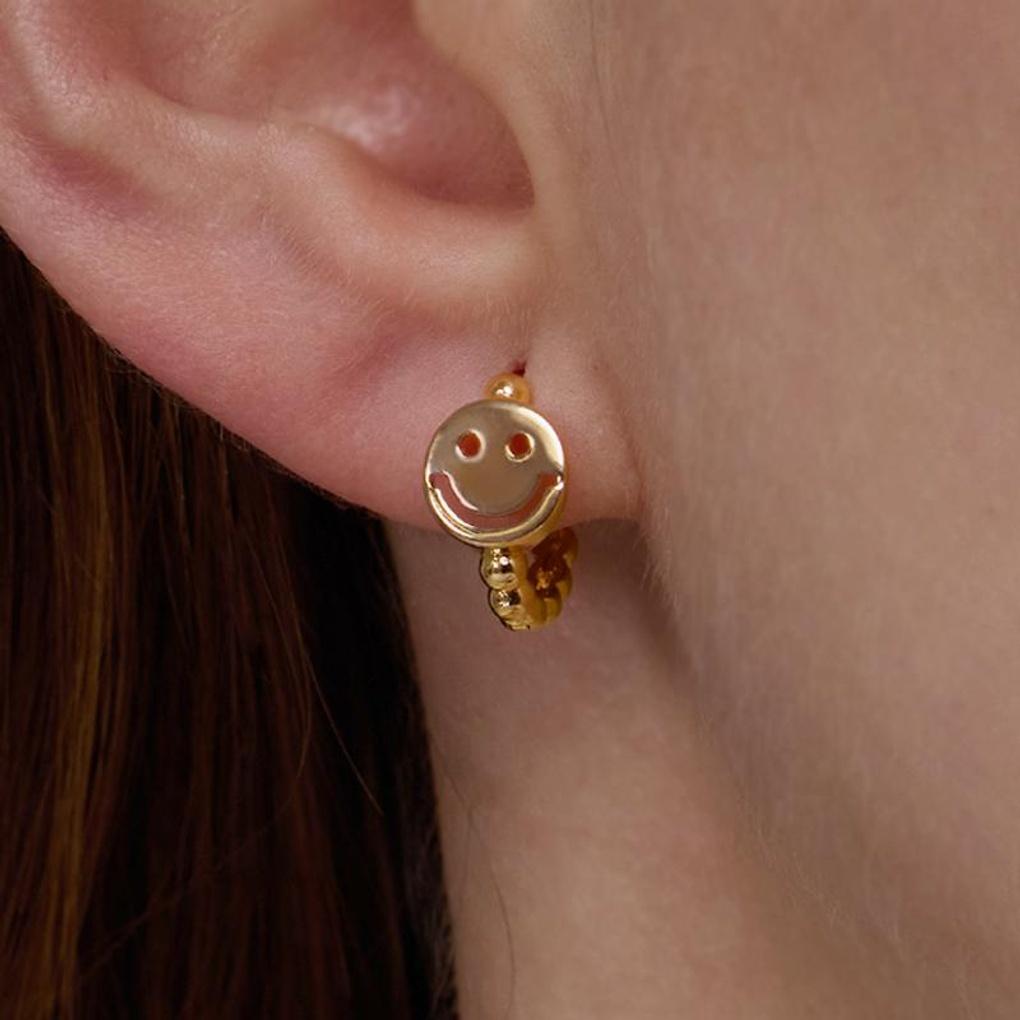 

[LOMET] 14K GF Noi Smile One-Touch Earrings_MJ5014BFE
