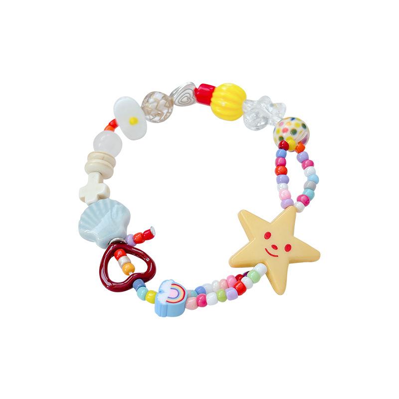 Colored stars beaded fresh bracelet female dopamine design sweet bracelet cute jewelry