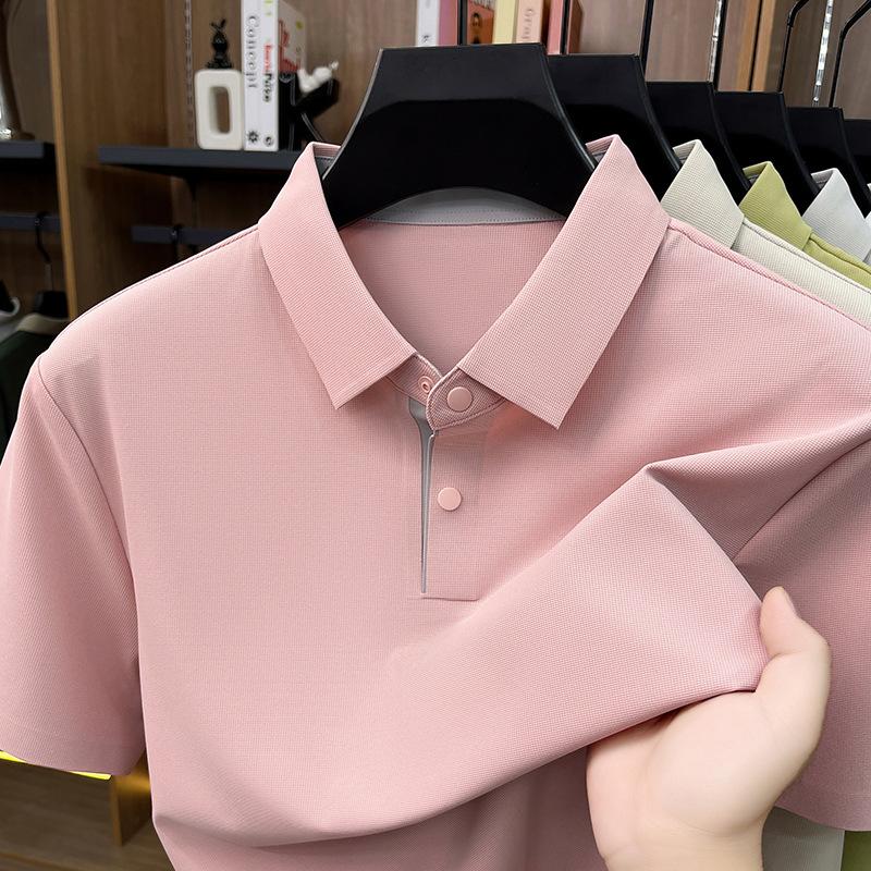 Summer Short Sleevepolo Men's Business Casual Breathable Lapel Collar T-Shirt