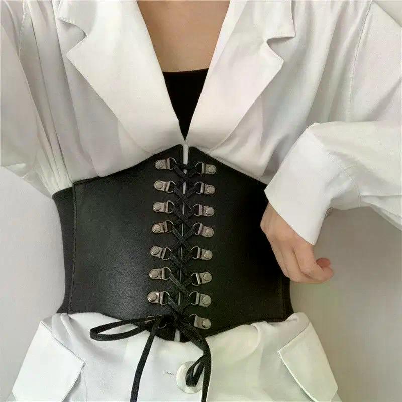 Waist Cinching Abdominal Belt Wide Waistband Adjustable Waist Belt For Women Shirt Skirt Decoration Accessories