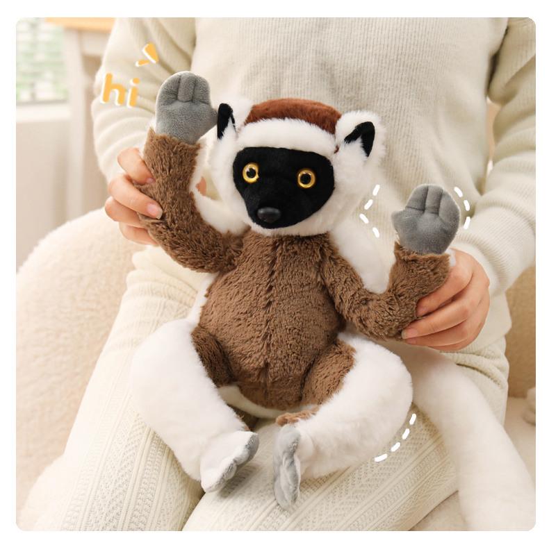 Lemur Plush Toy - Long-Tailed Monkey Doll for Kids' Birthday Gift