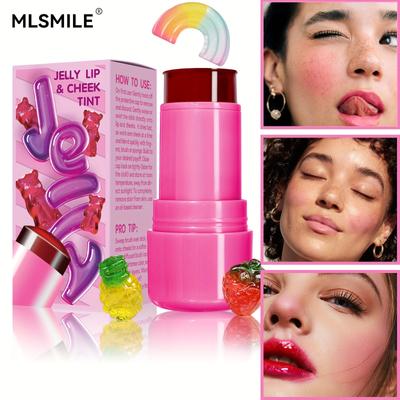 Jelly Blush Stick Lippen- und Wangenstift, Mehrzweck-Jelly-Tönung Jelly-Blush, Wasser-Jelly-Tönung, Blush Kühlende Wasser-Tönung Transparente Lippe