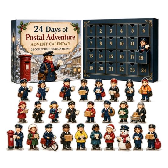 Weihnachtsgeschenk für Kinder 2026 Berufe Adventskalender, 24-Tage Countdown-Box mit Mini Berufs-Schreibtisch-Display Sammlerfiguren, Gemeinschaft