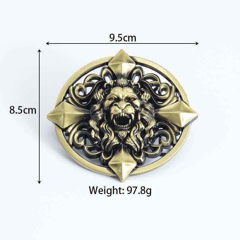 Men's Belt Lion Head Personality Fashion Casual Trend Belt Pure Cowhide Belt