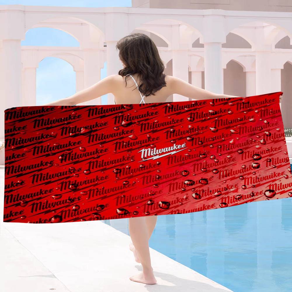 LOGO M-Milwaukees Mode Mikrofaser Decke Schnelltrocknend Strandtücher Übergröße Druck Super Saugfähig Pooltuch Decke