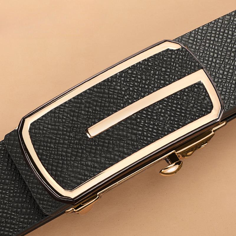 

Мужской ремень без зубцов с автоматической пряжкой, кожаный ремень, деловой повседневный, для молодых и среднего возраста 125cm